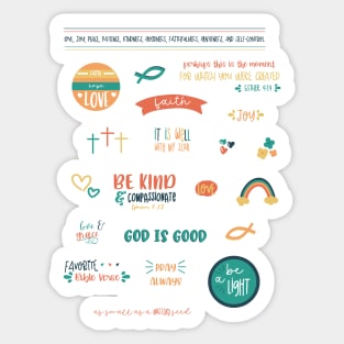 Cute Christian Bible Journaling Sticker Sheet Sticker